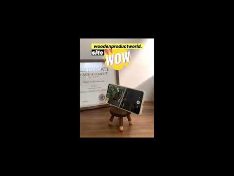 Inspiration on Display: Elevate Your Desk Setup with the Solid Wood Mobile Phone Stand! [Video]