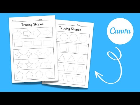 How to Make Tracing Shapes Worksheets for Free | How to Create Geometry Worksheets in Canva [Video]