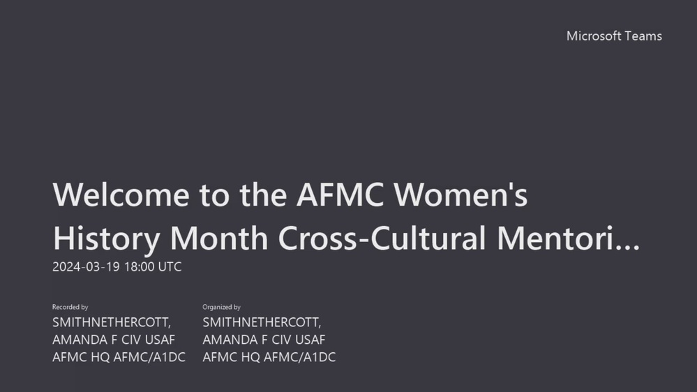 DVIDS – Video – AFMC Women’s History Month Cross-Cultural Mentoring Panel