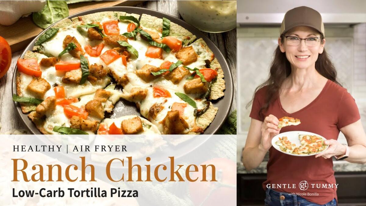 EASY Ranch Chicken Low-Carb Tortilla Pizza Quick | Air Fryer [Video]