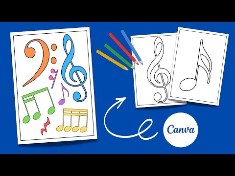 How to Make Music Coloring Pages in Canva | Free Tutorial | How to Create Coloring Book for Kids [Video]