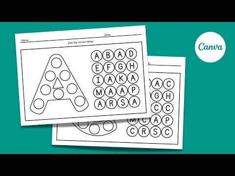 How to Make Do-a-Dot Activity Worksheets in Canva | Alphabet Dabbing Worksheet for Students [Video]