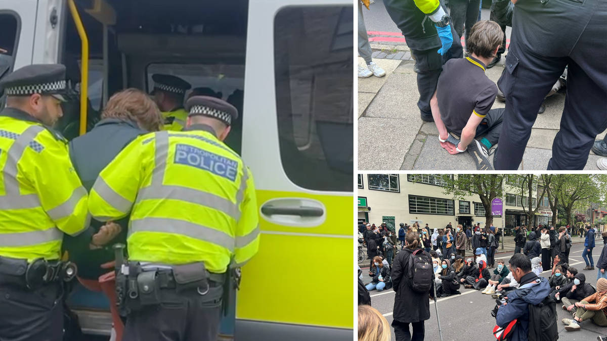Police move in to arrest Peckham protesters blocking bus removing migrants after 
