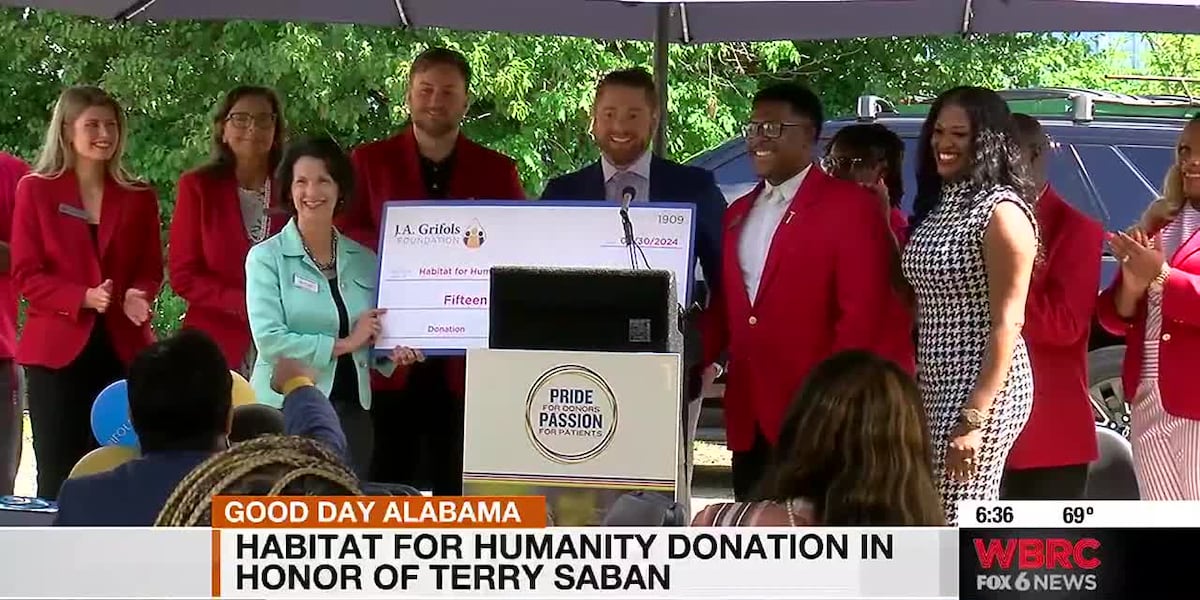 Habitat For Humanity donation in honor of Terry Saban [Video]