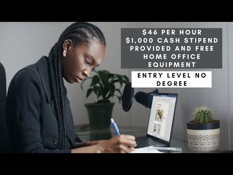 $46 PER HOUR $1,000 CASH STIPEND & COMPUTER PROVIDED DAY ONE REMOTE WORK FORM HOME JOB! NO DEGREE! [Video]