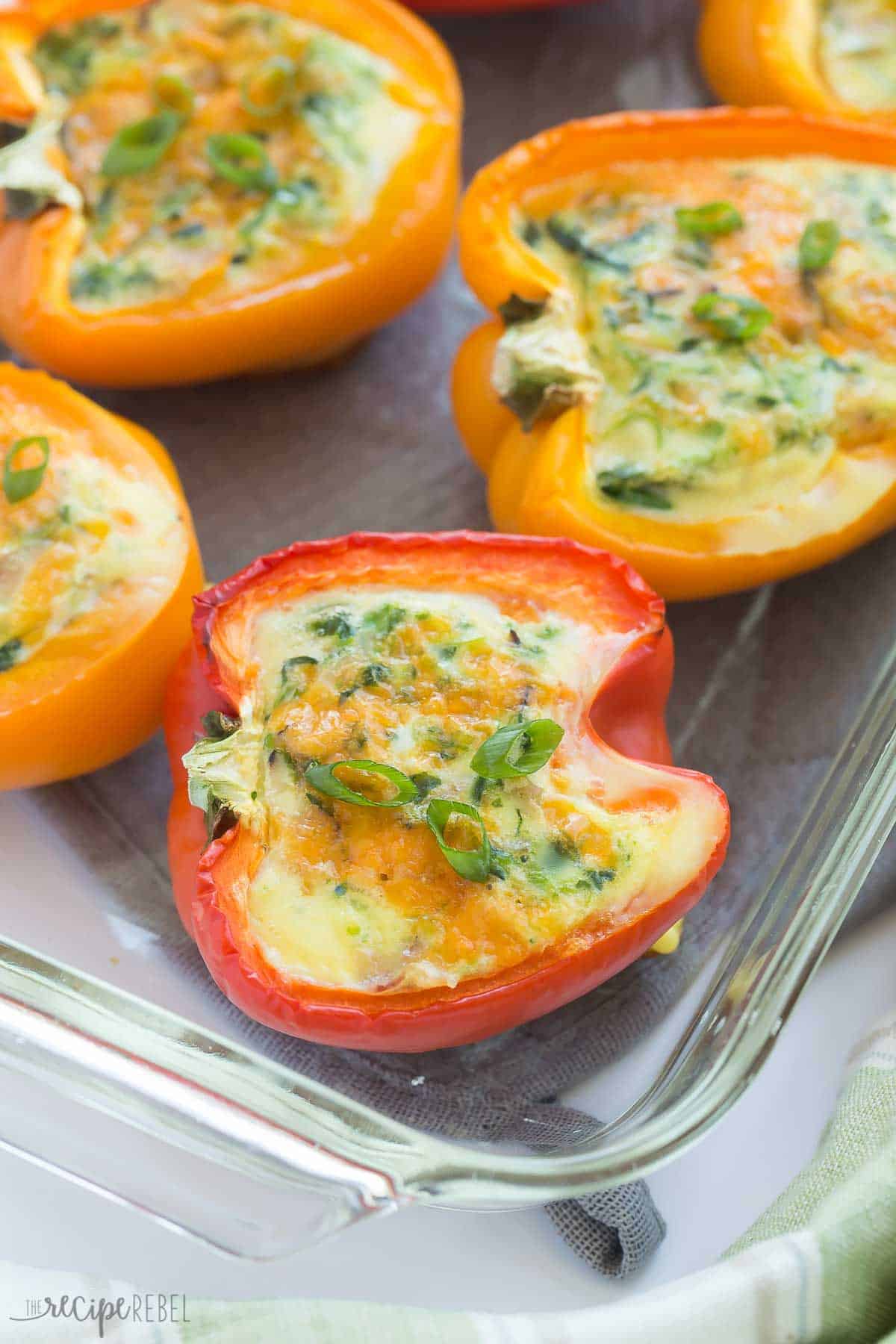 Breakfast Stuffed Peppers – Oven or Slow Cooker + VIDEO