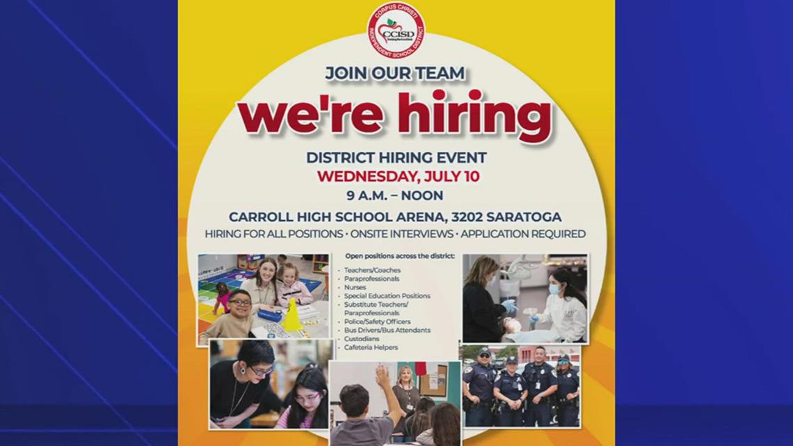 CCISD hiring event on Wednesday for all positions [Video]