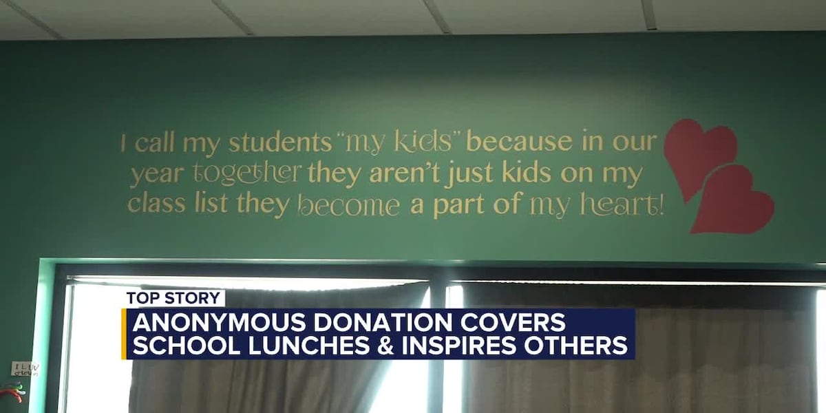 Anonymous donation covers school lunches and inspires others [Video]