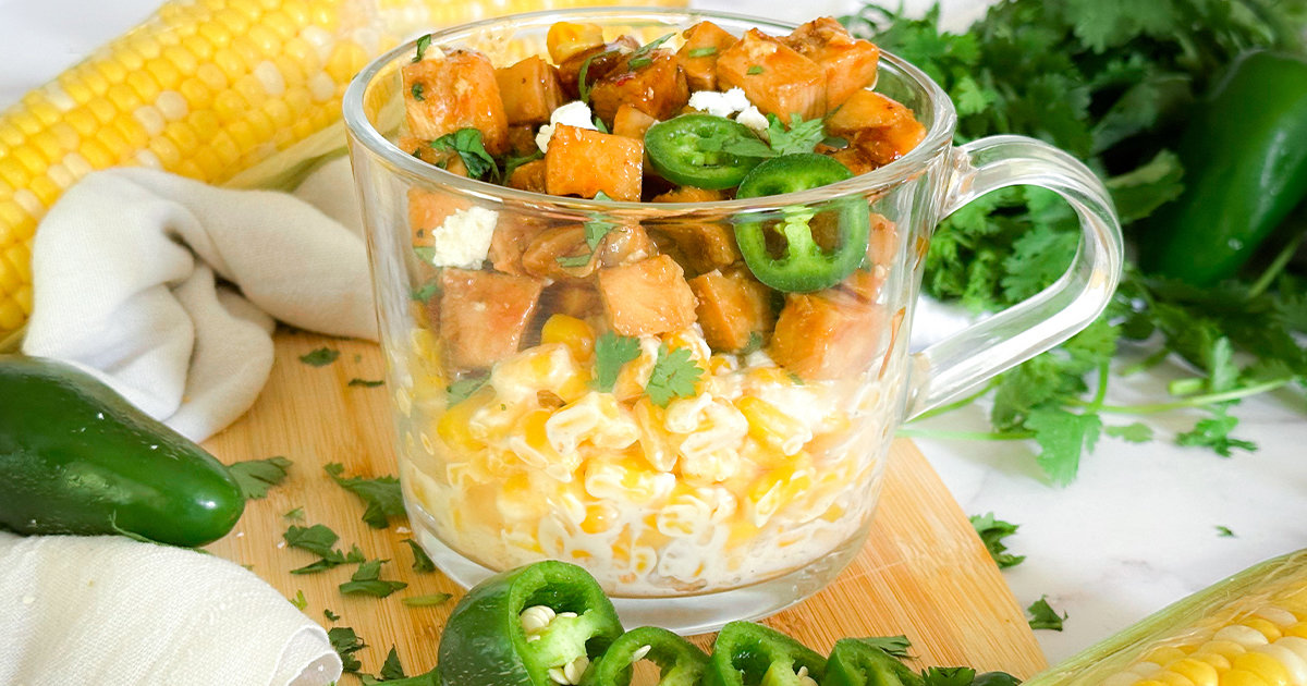 Healthy BBQ Chicken Mexican Street Corn in a Mug Recipe [Video]