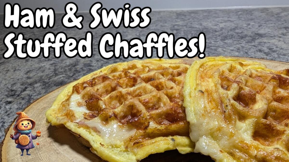 Mouthwatering Ham And Swiss Stuffed Chaffles – A Must-try Recipe! [Video]