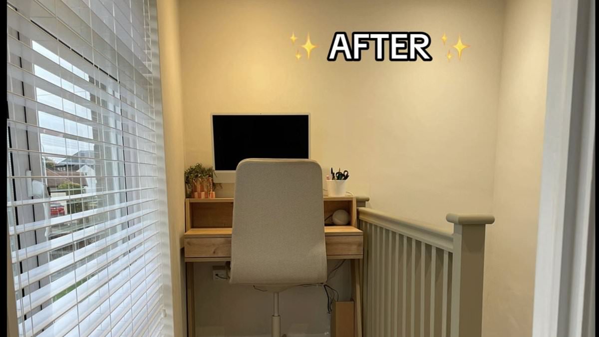 I turned the empty space above my stairs into a tiny home office for just 3,000 – people are amazed by the difference [Video]