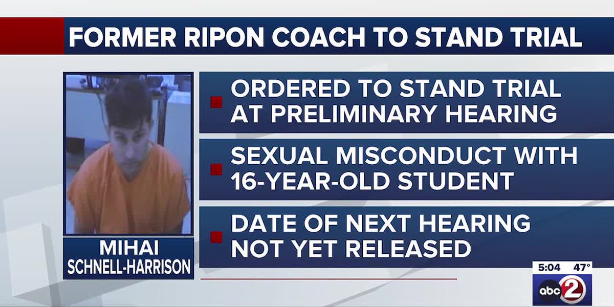 Former Ripon varsity boys basketball coach facing sex crime charges involving a minor bound for trial [Video]