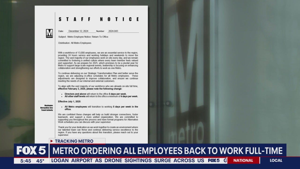 Metro employees required to work in office full-time come 2025 [Video]